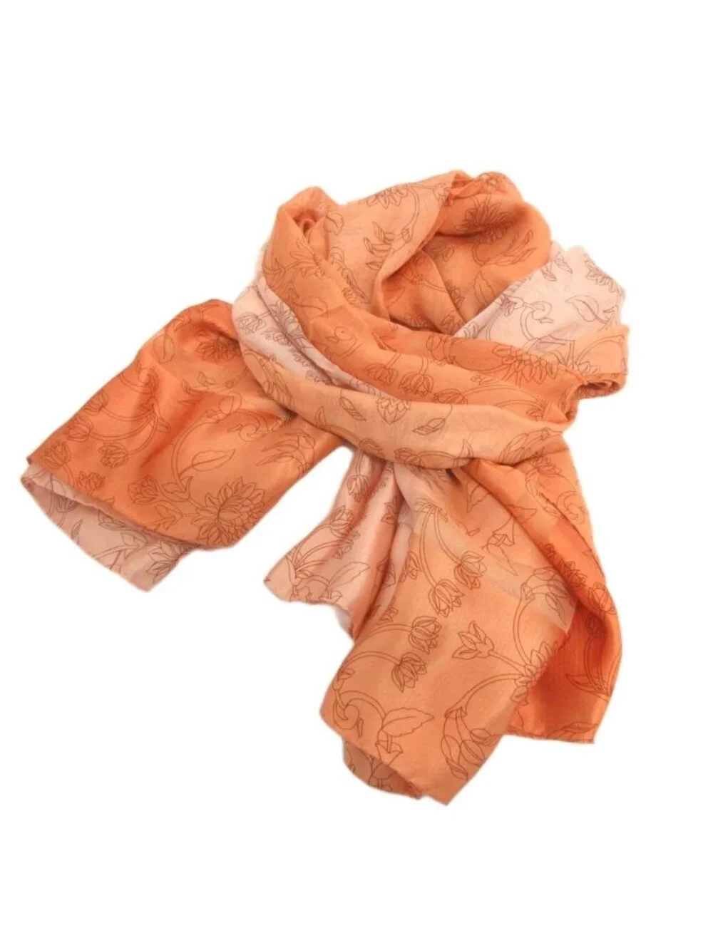 Loewe Scarf Shawl Large Floral Pattern Gradient Orange